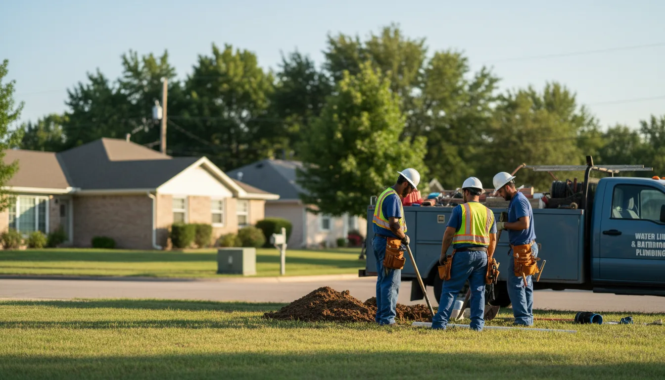Residential water line and bathroom plumbing service in Richmond, OH